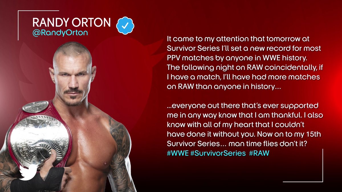 WWE's tweet photo. Legend. 🐍

#SurvivorSeries @RandyOrton https://t.co/TVB0Bl6tq2