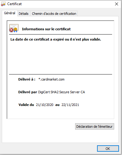 Hey <a href="/CardmarketMagic/">Cardmarket-Magic</a>, your ssl certificate just expired 😅