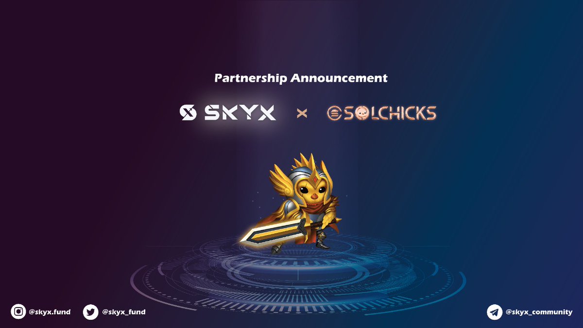 ❤️‍🔥PARTNERSHIP ANNOUNCEMENT ❤️‍🔥

We are happy to announce 

@SKYX_fund IS JOINING THE REVOLUTION <a href="/SolChicksNFT/">SolChicks</a>

SolChicks is one of the first NFT-driven games built on the Solana blockchain centered around adorable SolChick NFT collectibles.

#Blockchaingaming #NFTs  #SKYX #CHICKS