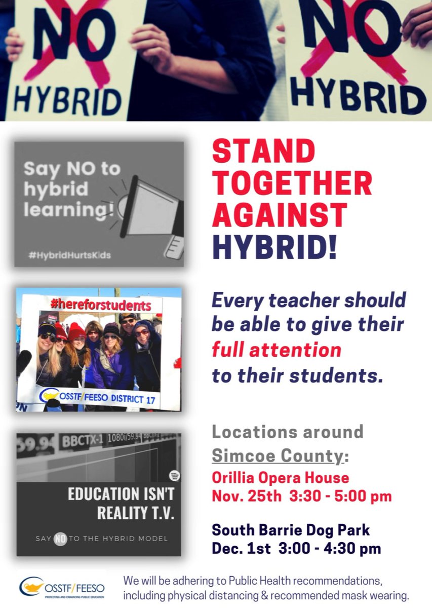 Educators can’t be in two places at once! Come lend your voice because our kids deserve better! Hybrid Learning must end now! 

<a href="/Andrea_Khanjin/">Andrea Khanjin</a> and <a href="/douglasdowney/">Doug Downey</a>, will you stand up for your constituents and properly fund pandemic learning so our students have a virtual school?
