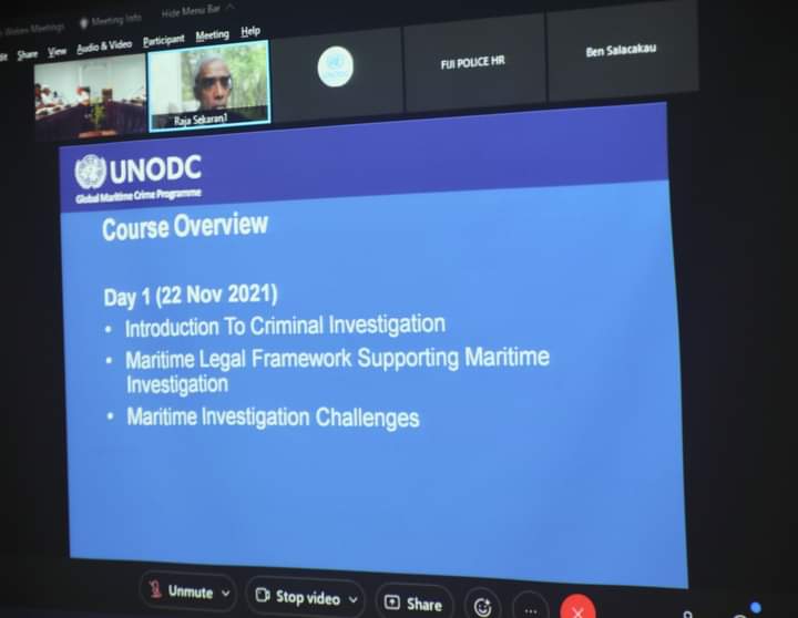 A 3 day virtual training on Maritime Drug Trafficking began this morning for law enforcement stakeholders from Fiji and Tonga.

The Training is being facilitated by the <a href="/UN/">United Nations</a> and <a href="/UNODC/">UN Office on Drugs & Crime</a> is aimed at developing skills and knowledge...

More info;
police.gov.fj/view/1631
