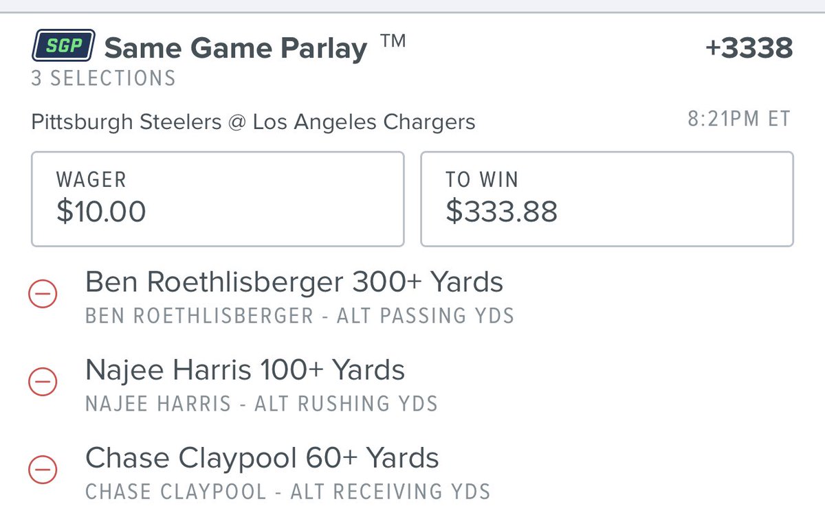 TheFFGator's tweet photo. The best part of @FanDuel and @FDSportsbook ripping off their customers is how obviously they do it. 

You can make $50 MORE on a $10 parlay if you build it yourself, BUT Claypool only needs 60 yards, instead of 100.

They put “specials” under “popular” just to swindle people. https://t.co/7dcdPbxE4i