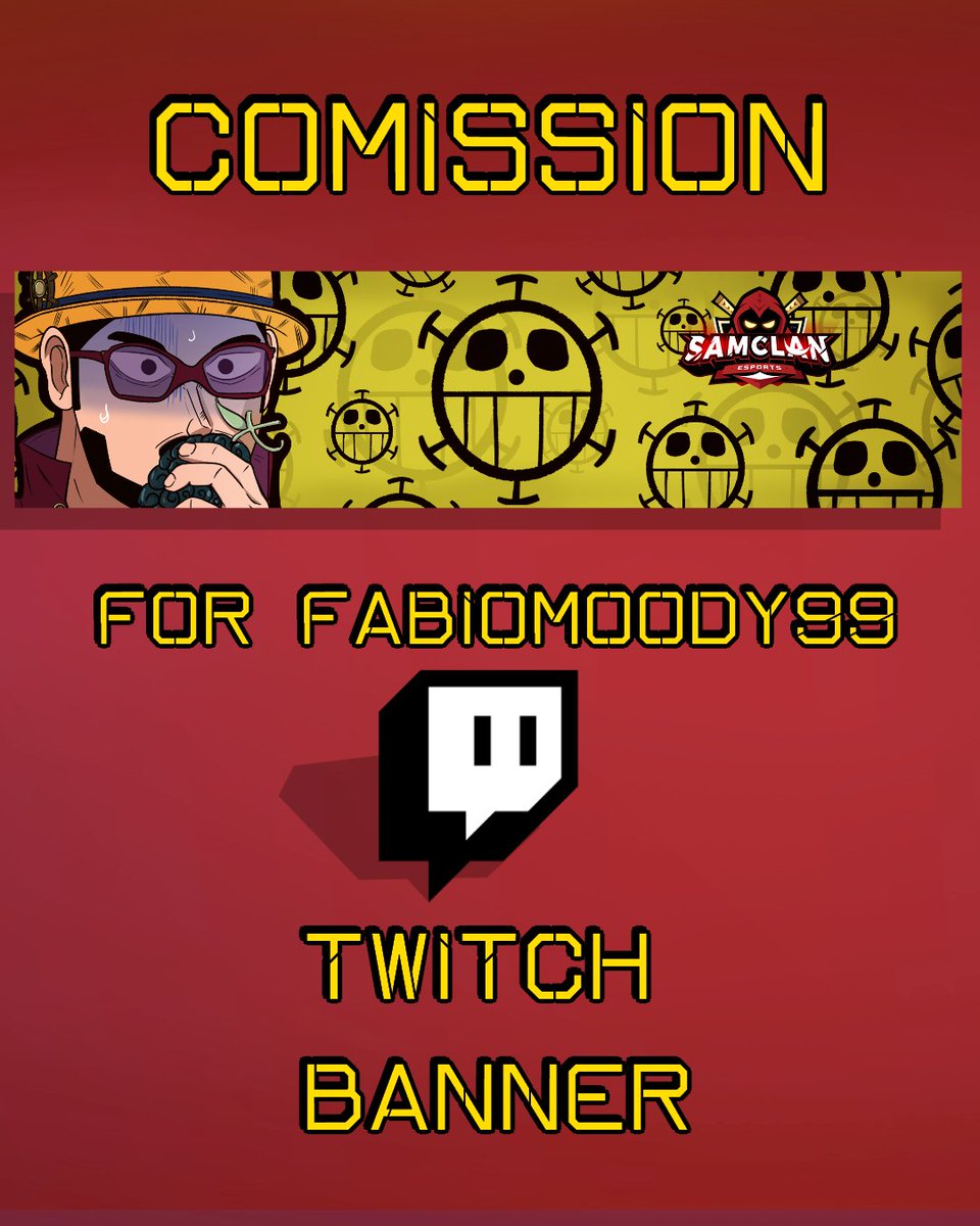 LinceSensei's tweet photo. Commission Done.
@Sleeper307 @SAMCLANesports
#art #Twitterart #Portugal #onepiece #OnePieceOC #OC #MyOc #anime #Luffy #RoronoaZoro #trafalgarlaw #portugueseart #portugueseartist #artwork #digitalart #pirate #samclan #banner #bannerdesign #twitch #comission https://t.co/GmhKJwuHJ8