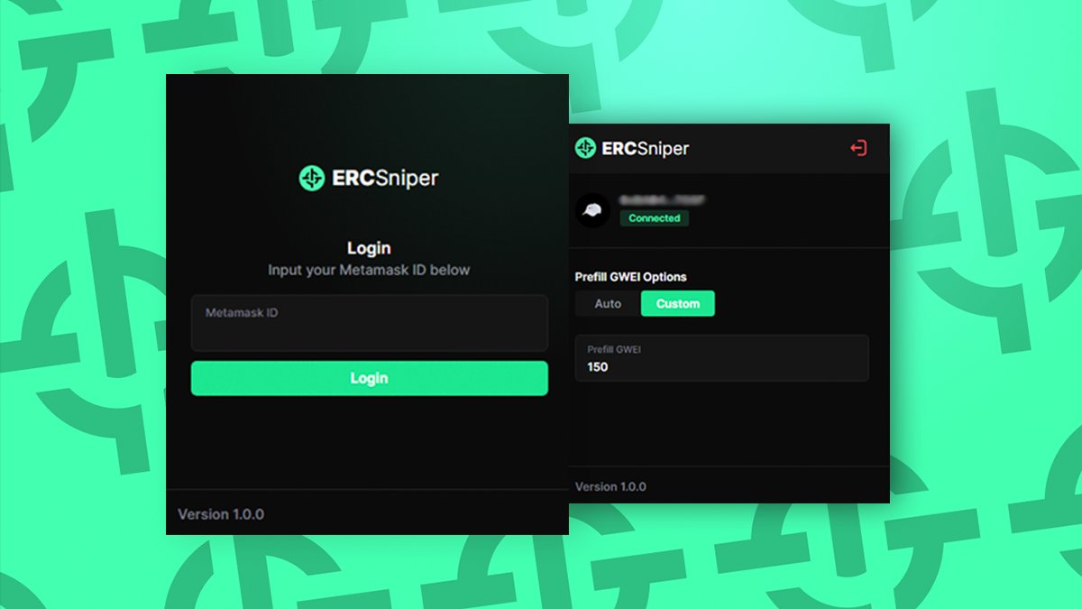 ERC Sniper free beta testing is now live!

• Fast and Accurate Rarity Algorithm
• Quick and easy Opensea Sniping
• Prefill custom Metamask Gwei
• Real-time Gas Estimator
• + More Soon

Discord: discord.gg/ercsniper