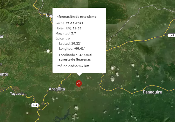 NTN24ve's tweet photo. #AHORA Se reporta sismo de 2,7 de magnitud a 37 km al sureste de Guarenas, en el estado #Miranda. Vía @funvisis #21Nov 

https://t.co/jwWmZHkHEJ https://t.co/EKTFUkcqOP
