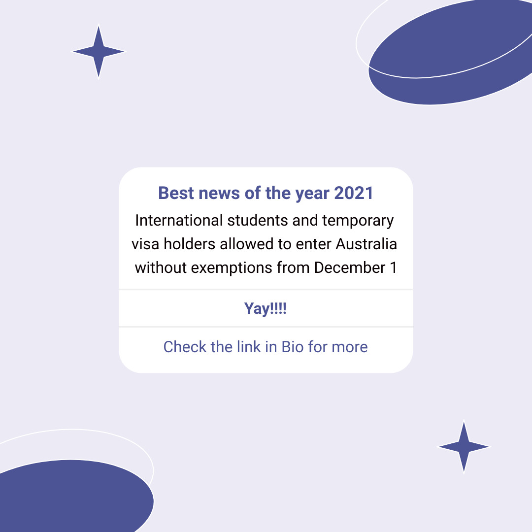 Is this the best thing you have heard this year 2021? Drop 'YES' in the comments if it is. More details here: overseasstudentsaustralia.com/news-for-inter… #internationalstudents #letsusbacktoaus #studentsreturn