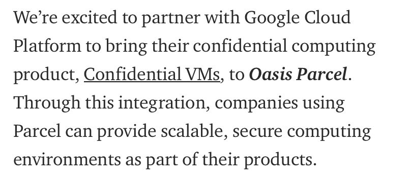 crypto__davinci's tweet photo. Dont sleep on $ROSE, @MetaAI as recently announced and i also found that @OasisLabs is also partnered with @googlecloud to build confidential vm’s
Checkout partners here: https://t.co/Hv8YWu6ASK
$ROSE is future of privacy
Avalible on @kucoincom @binance  #PrivacyCoins #Metaverse https://t.co/BIUr4TAbNa