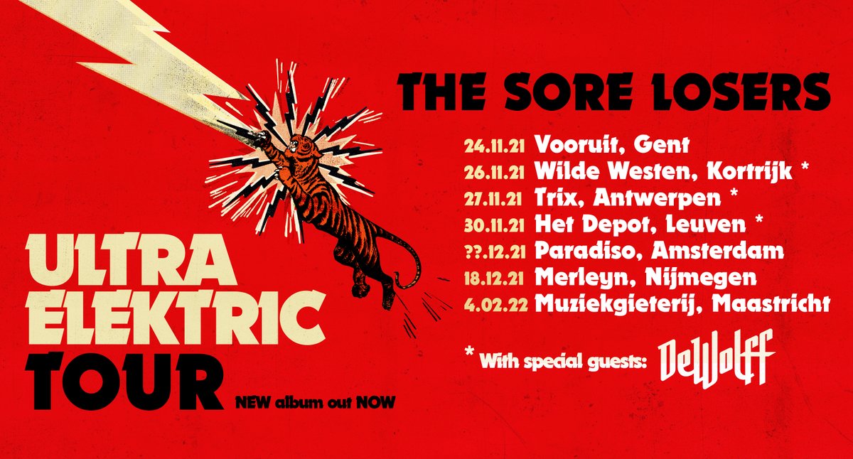 The Sore Losers (@thesorelosers) on Twitter photo โก๏ธ๐จ๐๐ง๐ฅ๐ ๐๐๐๐๐ง๐ฅ๐๐ ๐ง๐ข๐จ๐ฅโก๏ธ kicks off this week!
โผ๏ธA few updatesโผ๏ธ
๐ฅ@the925 will be replacing <a href="/dewolff/">Marius</a> at Vooruit, 24/11
๐ฅ25/11 @Muziekgieterij postponed to 4/2
๐ฅ1/12 <a href="/paradiso/">paradiso</a> postponed, new date tba
๐ฅCST + mouthmask manadatory for all shows
Let's R O C K! โก๏ธ๐จ๐๐ง๐ฅ๐ ๐๐๐๐๐ง๐ฅ๐๐ ๐ง๐ข๐จ๐ฅโก๏ธ kicks off this week!
โผ๏ธA few updatesโผ๏ธ
๐ฅ@the925 will be replacing <a href="/dewolff/">Marius</a> at Vooruit, 24/11
๐ฅ25/11 @Muziekgieterij postponed to 4/2
๐ฅ1/12 <a href="/paradiso/">paradiso</a> postponed, new date tba
๐ฅCST + mouthmask manadatory for all shows
Let's R O C K!