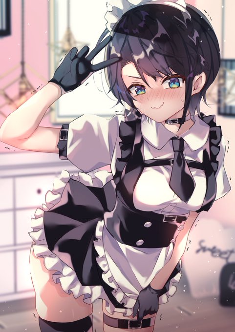 メイドコスしゅば (ちょ、これ…短かくね…?) #プロテインザスバル 