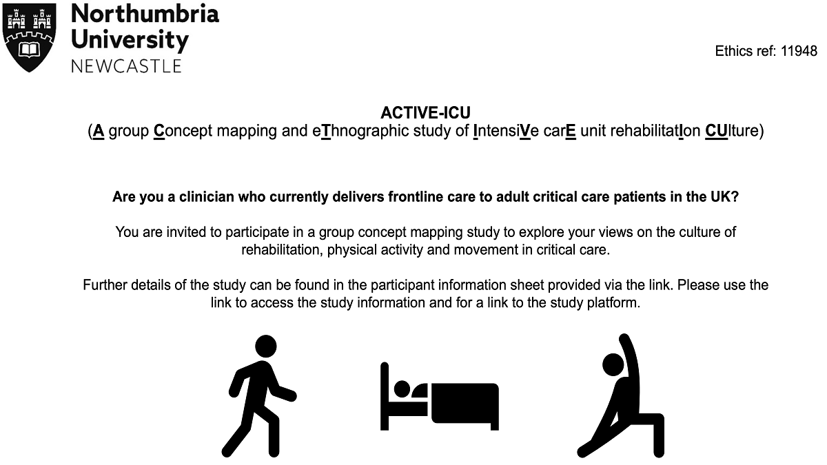 🌟🌟Calling critical care clinicians in the UK🌟🌟 The first phase of my PhD study exploring rehabilitation culture in critical care is open! Please consider participating in this group concept mapping study to share your views. See: sites.google.com/view/active-ic… for more details!