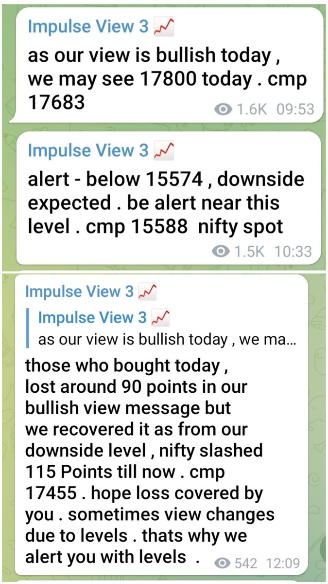 harshubh's tweet photo. Today we gave #Bullish View 
But at 10 33 a.m. we gave #alert to members that below 15574 , #Downside momentum will come 👇

We booked 90 points Loss in first trade ❌
Second trade gave us 115+ Points in return ✅

Overall No profit No Loss for us 
#Impulseview https://t.co/n5SH6BQWyI