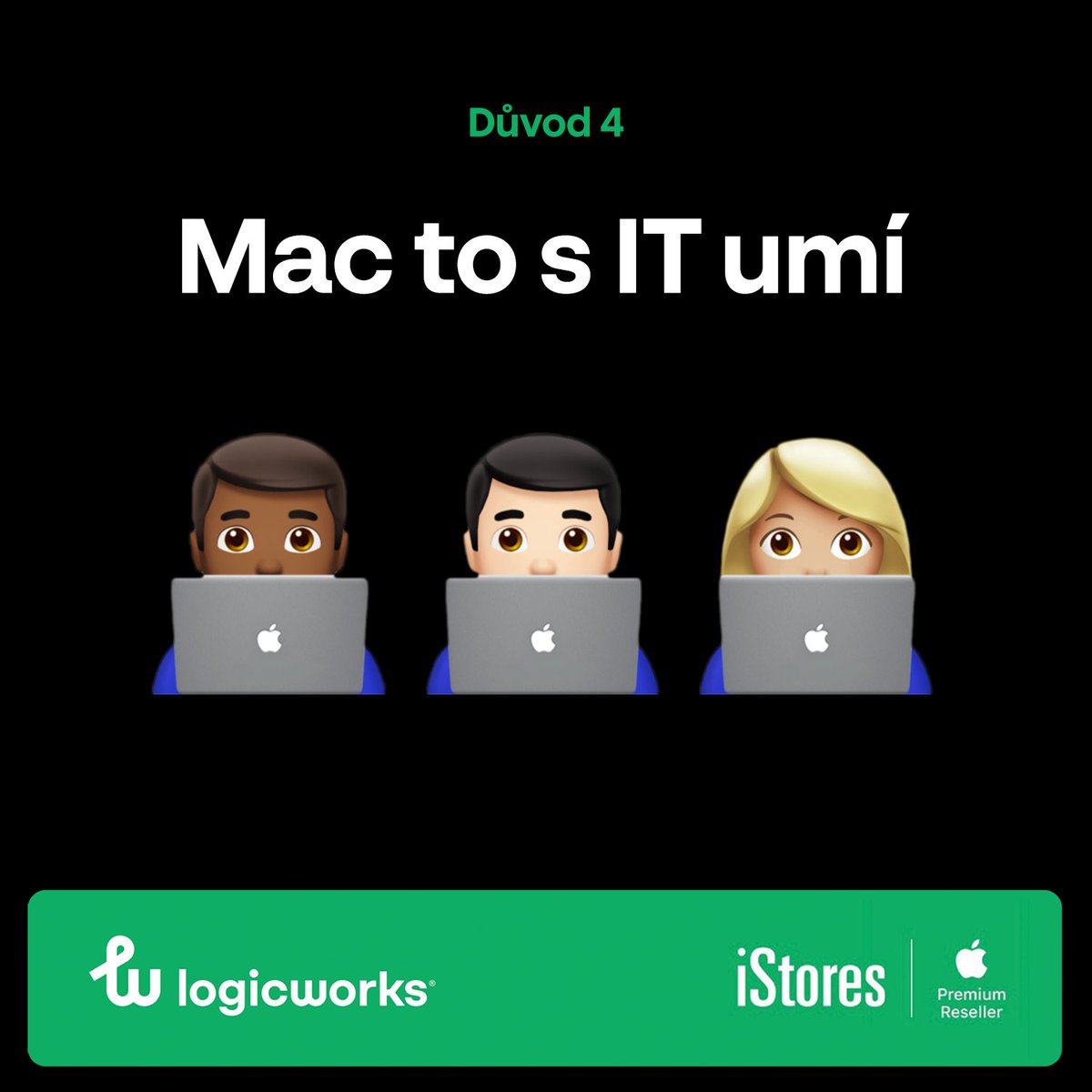 LogicworksCZ's tweet photo. Mac ve firmě není neštěstí, ale požehnání. Nebudete otravovat IT oddělení, rychle se s ním naučíte a po zapnutí můžete ihned začít pracovat. Více se o správě Apple zařízení dozvíte v našem článku. → https://t.co/iduGtTrzTX
#Appleprofirmy #11duvodu #B2BiStores #logicworks https://t.co/dpWAr1NIpQ