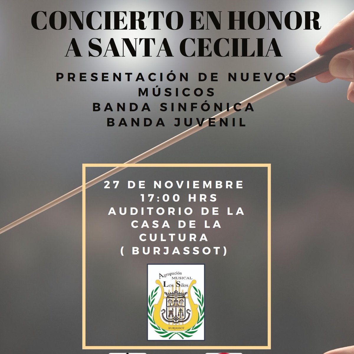 🎻Aprofitant que hui és Santa Cecilia, patrona de la música, vos deixem caure el pròxim concert de la <a href="/MusicalLosSilos/">AMLS Burjassot</a> en honor a la seua patrona🎻.