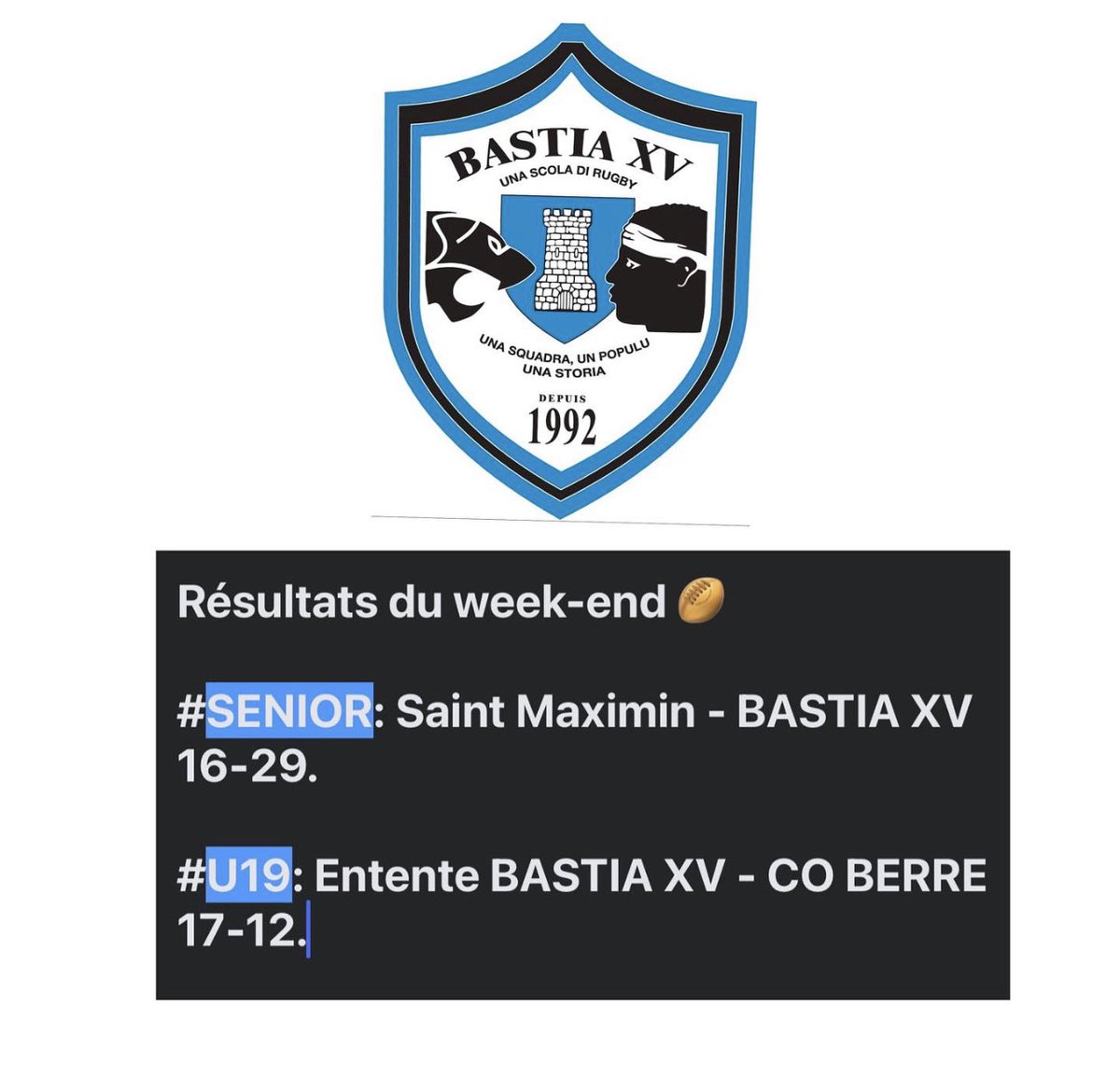 XvBastia's tweet photo. VITTORIA 
Bravi à tutti ! 👏🏻👏🏻 https://t.co/kRQoT8pyX8