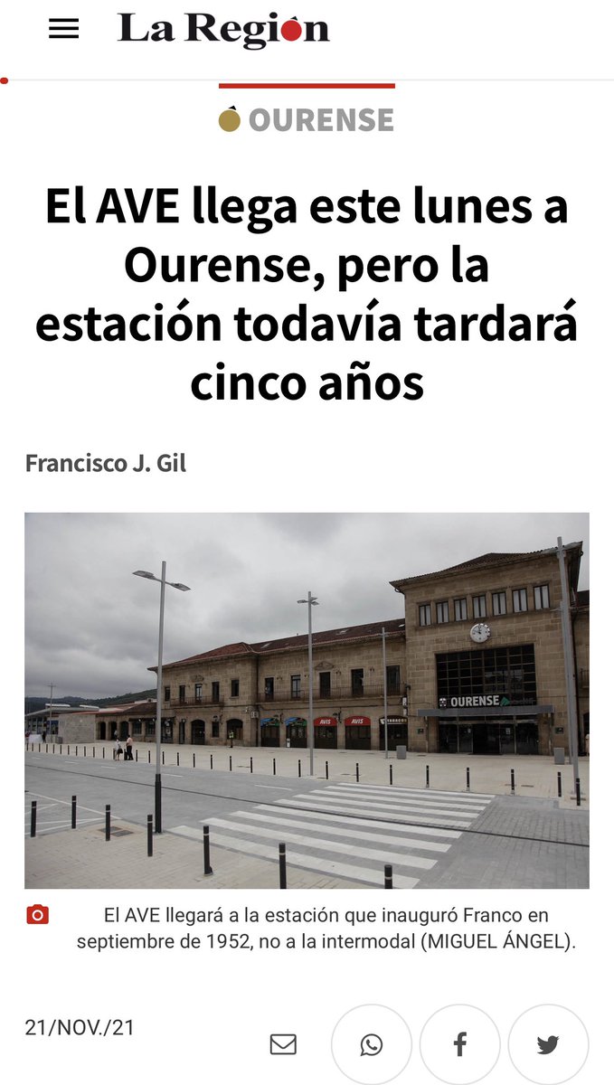NataliaGlezB's tweet photo. 📆🚆Hoxe será un día histórico, o primeiro #AVE chegará a #Ourense, en boa parte polo impulso e compromiso do goberno de @sanchezcastejon
✊Imprescindible reivindicar un proxecto mellor para a nosa futura #EstaciónIntermodal, estamos a tempo, pese ao #pendello de @FeijooGalicia https://t.co/87YQ3HrzPE