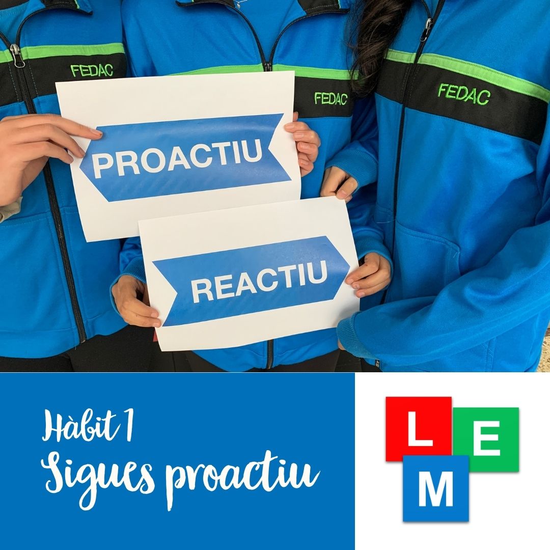 EscolesFEDAC's tweet photo. A les #escolesFEDAC treballem el projecte #LíderEnMi a infantil, primària i secundària per al desenvolupament d'habilitats de #lideratgepersonal per a tota la vida. L'#Hàbit1 "Sigues proactiu" ens convida a abandonar la reactivitat i prendre les regnes del que sí podem controlar. https://t.co/zwHXQDpFXA
