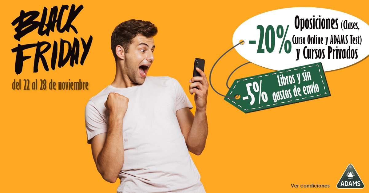 Adamsformacion's tweet photo. 🔊 Celebramos la semana del #BlackFriday con descuentos en clases y cursos online de #Oposiciones, Cursos Privados, #ADAMSTest y Libros 📚 solo hasta el 28 de noviembre. ¡Y sin gastos de envíos! 👉 https://t.co/WlMkrFdRCI
#MejorConADAMS https://t.co/kxh76R4gis