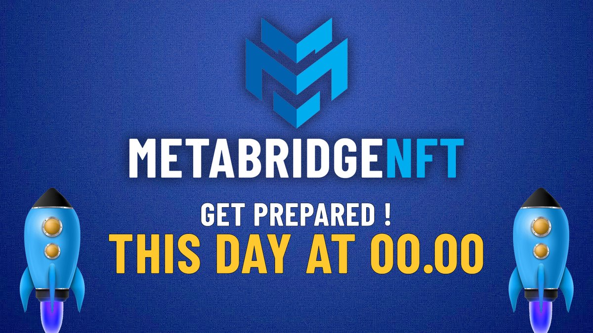 LET'S BRING THE EXCITEMENT! 🤩
TODAY $MTBR TOKEN WILL BE LAUNCHED
🚀🚀🚀

📅 Note the launch time!
At Dec 3, 00.00 GMT Time

💰Buy before we go on market!
metabridgenft.com/#presale

#MetabridgeNFT #NFTs #Launchpad #Presale #PancakeSwap