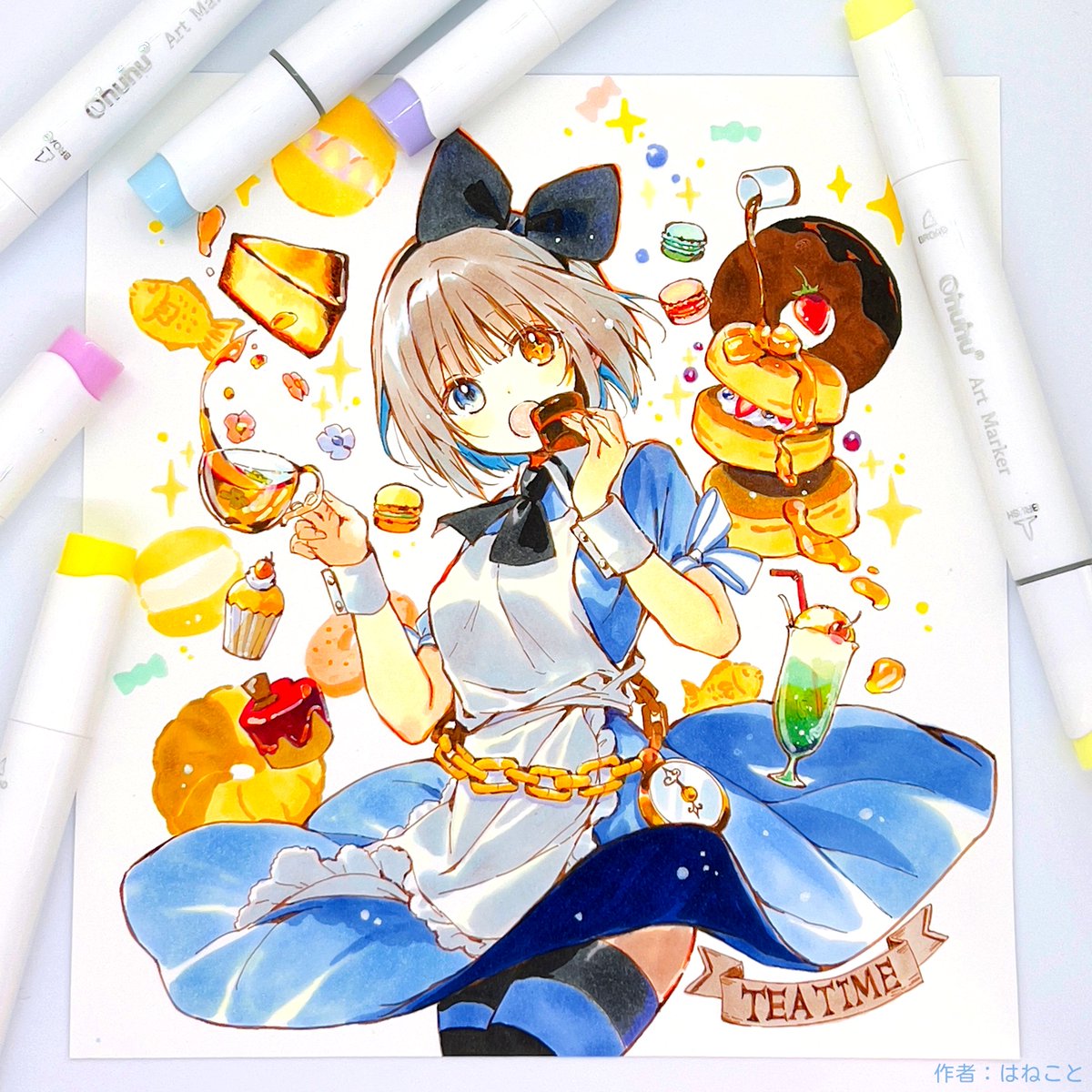 Ohuhu_JP's tweet photo. イラストレーターとして活躍されている、はねことさん(@hanekoto2424)に、素敵すぎるイラストを描いていただきました！！🥲
ありがとうございます🧡🥞☕️

#ohuhu #マーカーペン https://t.co/akyuC3msAT
