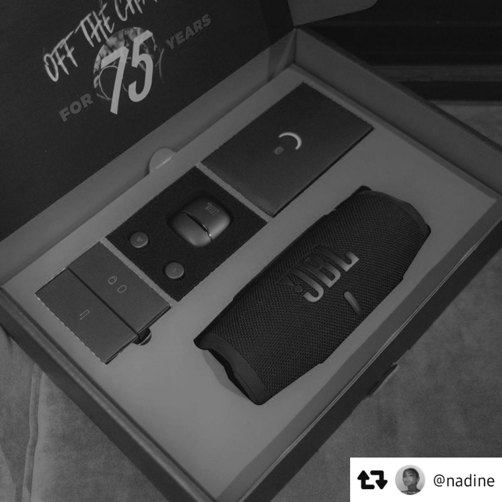 JBLPH's tweet photo. #Repost @hello_nadine
Peep the JBL 75th Anniversary Kit!

Join @JBLPh’s contest and get a chance to win the kit.
-----------------------------------
Join the #MyJBLCollection TikTok Challenge today.
https://t.co/ONUFdBJOUz

#JBLPH #DaretoListen #JBL75 #JBL75th
#JBLxNadine https://t.co/lD7MXybbY3