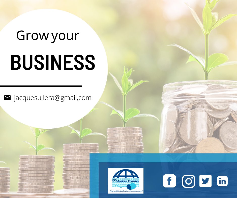 When it comes to expanding a firm, a lot of effort is expected. You must keep active and engage with your customers in order to get the most out of your business. 

Hire me now! I can deliver quality services.
E-mail me at jacquesullera@gmail.com

#dependableva #growbusiness