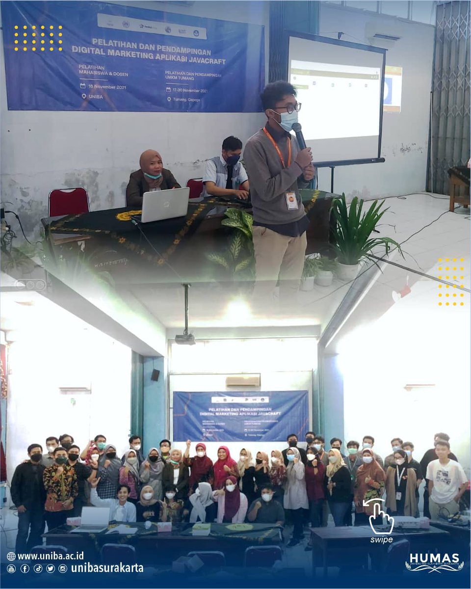 UIBSurakarta's tweet photo. Tim Matching Fund UNIBA Surakarta adakan pelatihan dan pendampingan bagi para UMKM penggunaan E-Commerce JAVACRAFT

#unibasurakarta #matchingfund #uniba #umkm #ecommerce #kampusmerdeka #javacraft https://t.co/sTz4ieAo7T