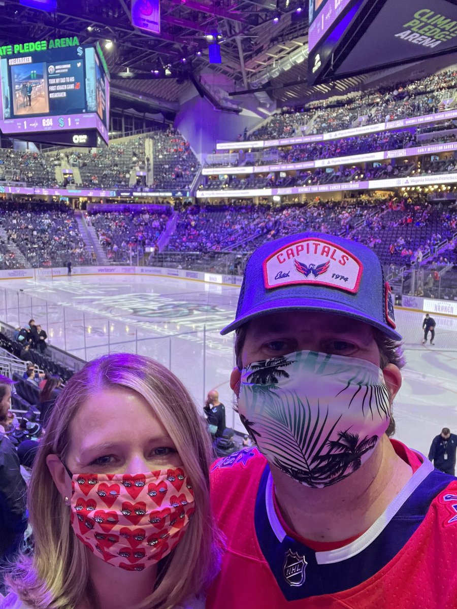 McKayBeth's tweet photo. @Capitals Came all the way from DC to see the Caps play the Kraken for the first time. Hoping for a win! https://t.co/Ye0zlSBUY5
