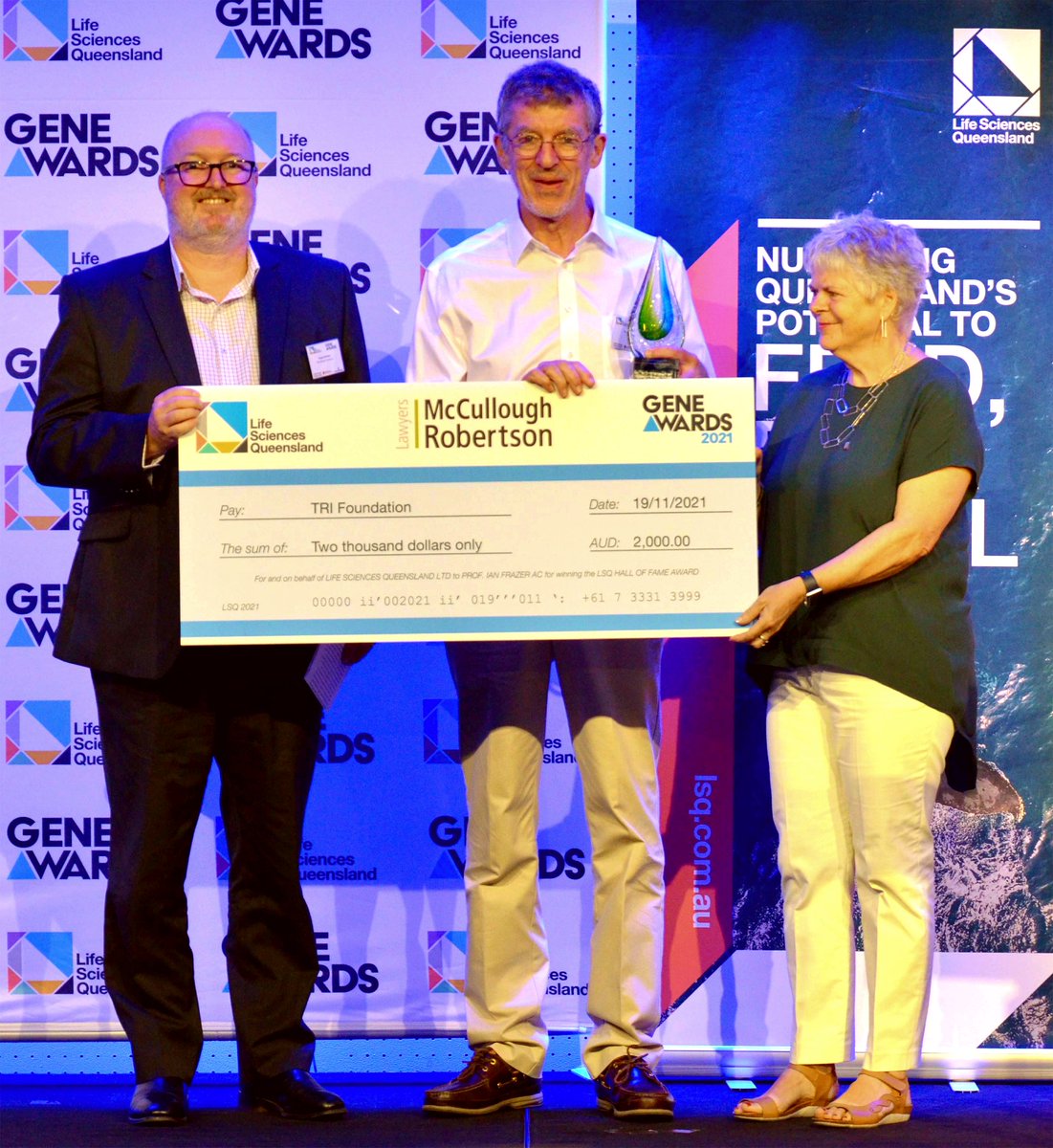 As a proud partner of <a href="/LSQld/">Life Sciences Queensland Ltd (LSQ)</a>, <a href="/MCRlaw/">McCullough Robertson</a> is honoured to sponsor and present the LSQ Hall of Fame Award to Professor Ian Frazer, and the LSQ McCullough Robertson Industry Excellence Award to Dr Patrick Silvey.

Congratulations to all finalists and winners.

#McR #GENEAwards #LSQ
