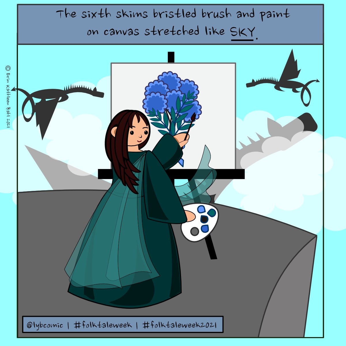 lybcomic's tweet photo. Folktale Week Day 7: Sky
Character based on the ethereal Lindsey Márton O'Brien--artist, graphic designer, photographer, and creative powerhouse of Lumina Noctis Art (@LuminaNoctis)! #folktaleweek #folktaleweek2021 #sky #comics https://t.co/XkadxZpoFW