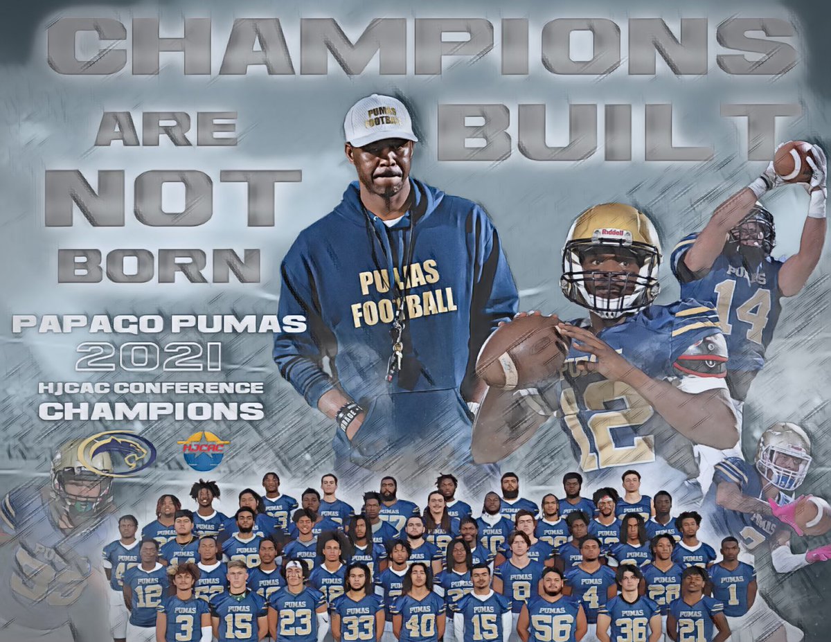 <a href="/PapagoPumas/">Papago Pumas Football</a> 2021 <a href="/HJCAC/">Hohokam Junior College Athletic Conference</a> Conference Champions

HC: <a href="/CoachBpayne28/">Coach B. Payne</a> 
DC: <a href="/CoachBStro/">Coach Strother</a> 

#1 Defensive Line

Inches Won In The Trenches 😈

TOT: 120.5
TFLs: 41.5
Sacks: 32.5
FF: 4
FR: 2
TDs: 3

#PumaNation
#DOG
#BITE
#AllGasNoBrakes