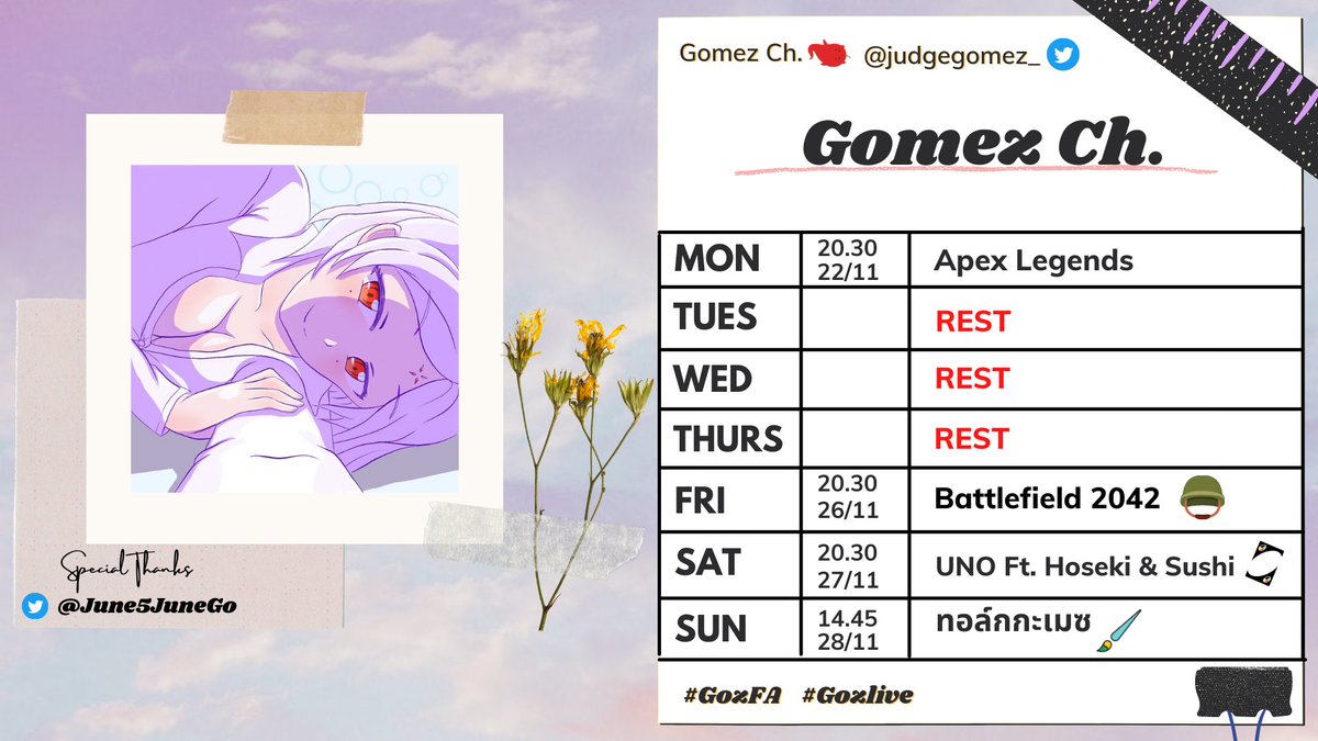 judgegomez_'s tweet photo. เบื่อแล้วตาราง ยายรางบ้างได้ไหม

สำหรับไลฟ์: #Gozlive
แฟนอาร์ต: #GozFA
แปะมีม: #MemeGoz
จั๊กรี่หัวใจ: #จั้กรี่โกมร
ไม่เกี่ยวกับข้างบน: #อยากบอกโกมร 

สามารถติดต่อขอคอลแลปหรือติดต่องานได้ที่เมเนเจอร์ส่วนตัวได้เลยฮะ 
@HuiComing https://t.co/KfcxNY8xR8