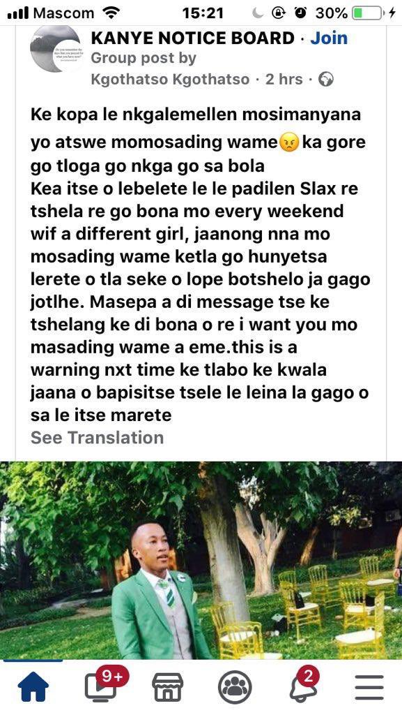 costymoloi's tweet photo. but Kgothatso is channeling his anger the wrong direction. Why not confront the wife? It’s a rough world my brother.ku rough rough https://t.co/Jg5Rv8p7Ha