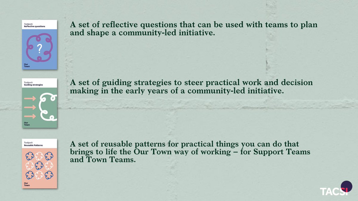 tacsi_innovate's tweet photo. Want to apply the learnings of the Our Town initiative with your community? 

We’ve created 3 free toolkits to help you build on the learnings we’ve found essential for community-led change.

Swipe to learn about each toolkit &amp; download them here 👉 https://t.co/0XnbqWricu https://t.co/Pb1wuTDAyS
