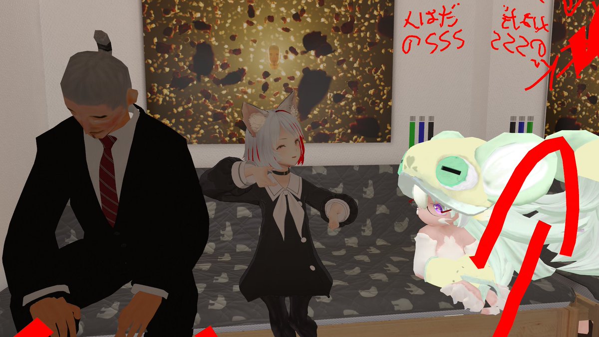 yaky_404's tweet photo. #VRChat もーりさんの新ワールドにお邪魔！ 「ネタワールドか…？」と思いきや随所にこだわりてんこ盛り、驚きと感心に溢れるすごいお部屋でした！！ 少人数で動画見たい場合には超おすすめです https://t.co/1Qmp6PiQ6U