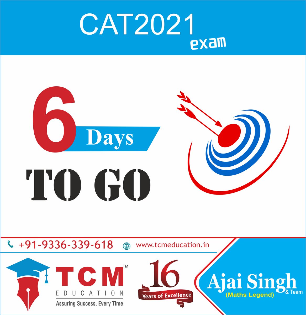 tcmeducation's tweet image. &quot;The countdown has begun for the ultimate test #catexam2021 

6 Days to Go.

#catpreperation #cat2021 #tcmeducation&quot;