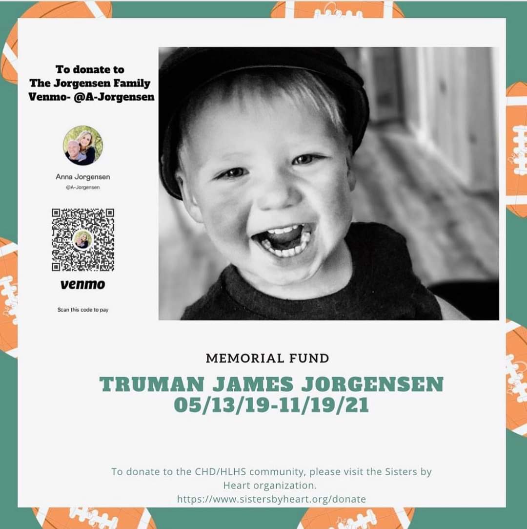 We all know BYU football Legend Jan Jorgensen.
He just went through the worst case scenario losing his son Truman to HLHS.
The last thing this family should worry about is money.
If you ever watched, listened to or met Jan, a donation to help with huge costs would be appreciated.