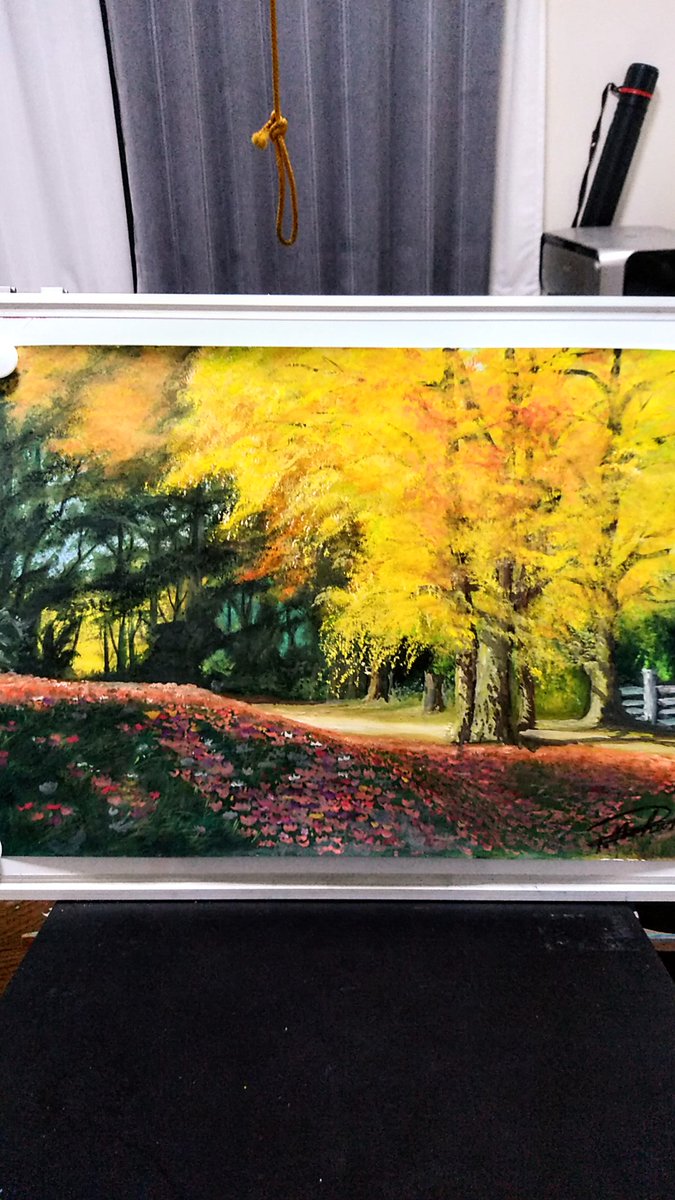 TChunsan's tweet photo. 今日のアート🎨
【＃銀杏】
＃水彩画No.323
＃作品No.590
＃watercollar
＃紅葉シリーズ
＃respectpainting https://t.co/VzpZUxRuP8