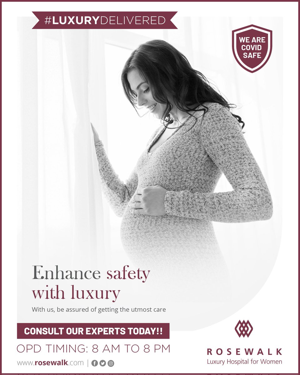 Rosewalkinfo's tweet image. Experience the highest standards in Medical Care by a team of highly qualified medical professionals with years of working experience in the field. 
#luxurydelivered #safemother #safechild #rosewalkhospital #rosewalkforyou #safeforboth #staysafe #precautions #luxuryhospital