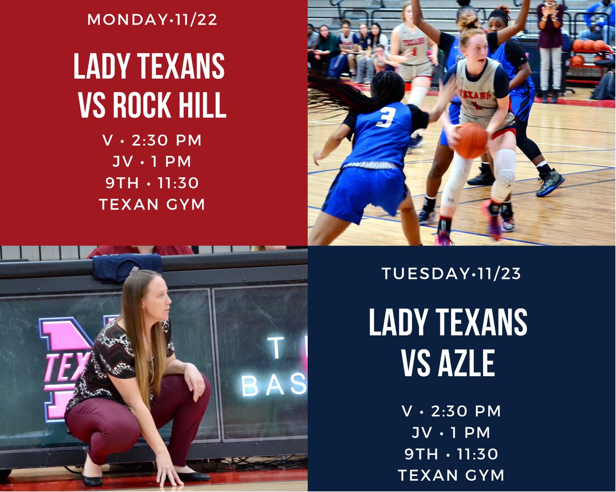 ladytexanbball's tweet photo. Kick-off Thanksgiving week with some LT Hoops at Texan Gym on Monday & Tuesday! #lthoops https://t.co/nXxKoSrKNH