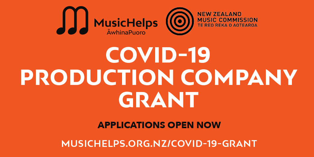 Applications are open for the MusicHelps & Music Commission COVID-19 Delta Music Production Business Support Grants to support live music event production businesses to remain viable and retain staff. More info is at: nzmusic.org.nz or musichelps.org.nz
