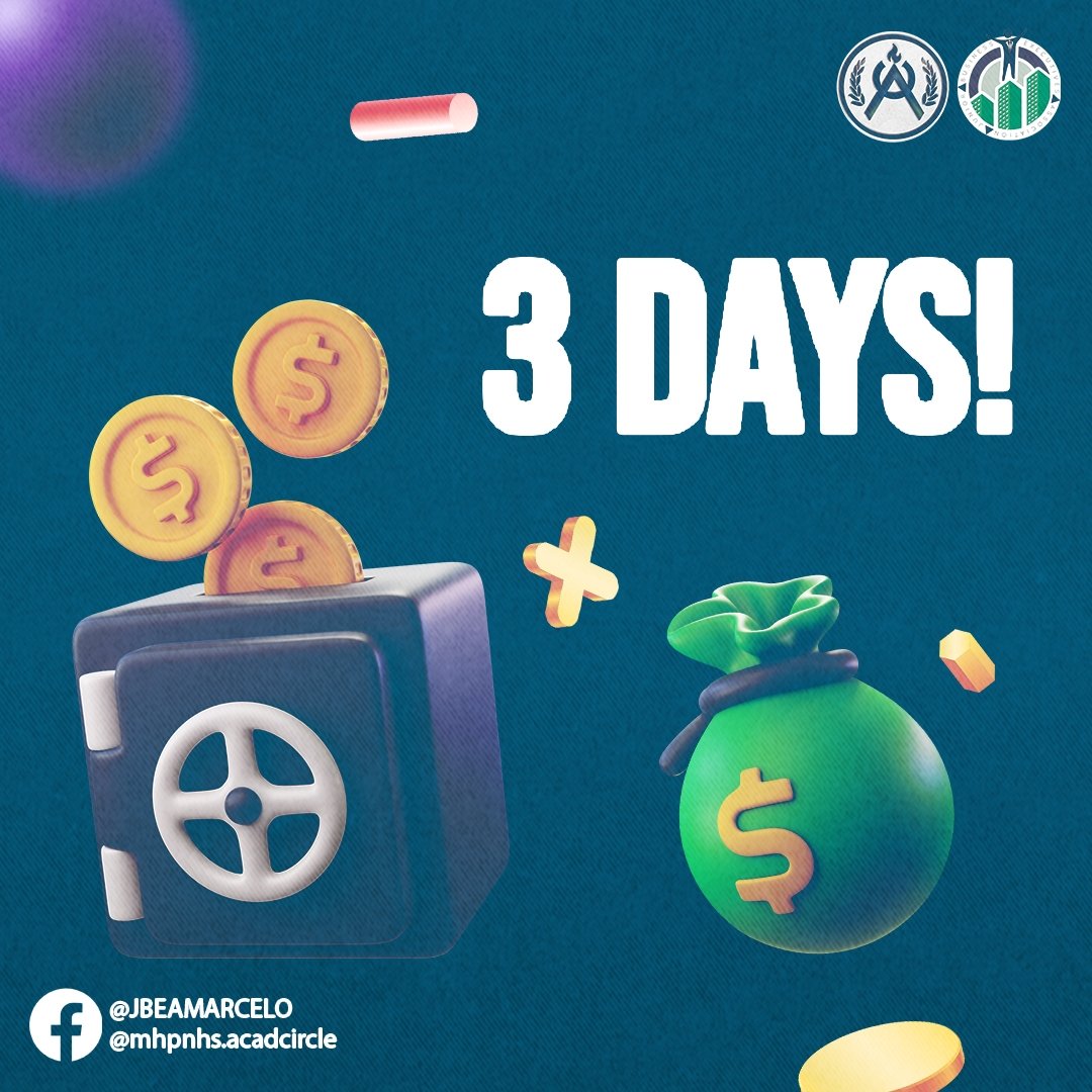 AcadCircleSHS's tweet photo. Don’t miss the opportunity to learn more about earning, spending and saving money.

Get in the boat, del Pilarians! ⛵

#MoneyTalks💰
#ACADCIRCLE
#MHPNHS

(3/3) https://t.co/ApkGME8Fhk