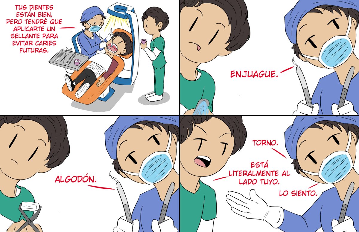 immarosh2's tweet photo. Mi ...punto de vista?
En mi ultima visita al dentista :D
Si encuentran inconsistencias en el proceso médico, pues no soy odontólogo :3
#comics #art #odontologia https://t.co/MKXlmPj1Gr
