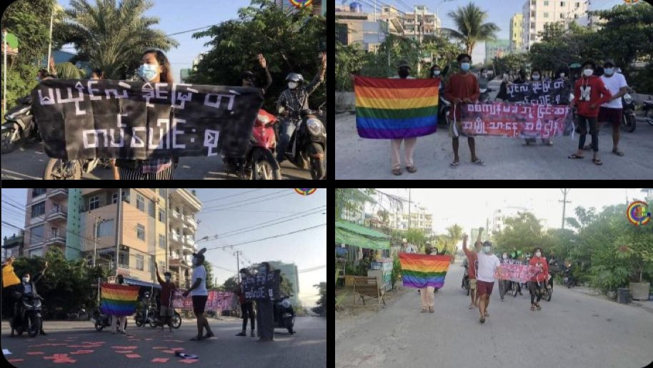 Revolutionary Alliance Strike marched and chanted revolutionary slogans to overthrow the military dictatorship and to overturn the age of fear in Mandalay this morning.   #Nov22Coup #WhatsHappeningInMyanmar