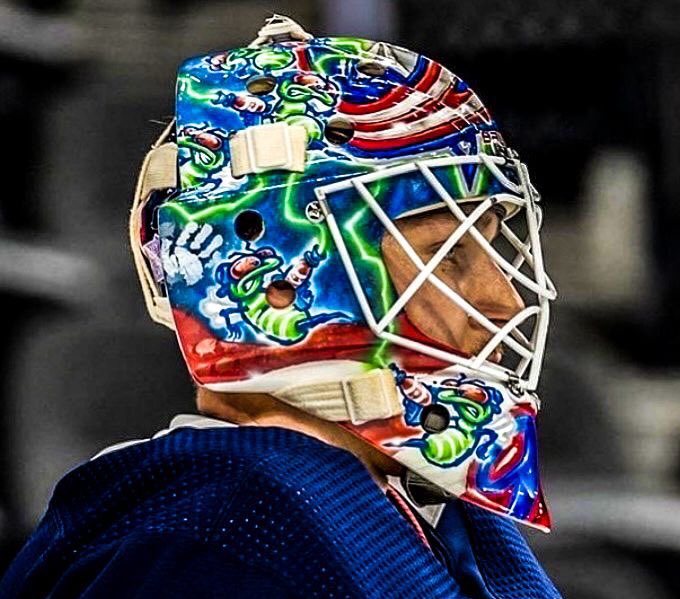 doakley77's tweet image. Love this new mask of @Merzly30 by @daveartofficial ! @StingerCBJ 🔫💥#CBJ #FifthLine
