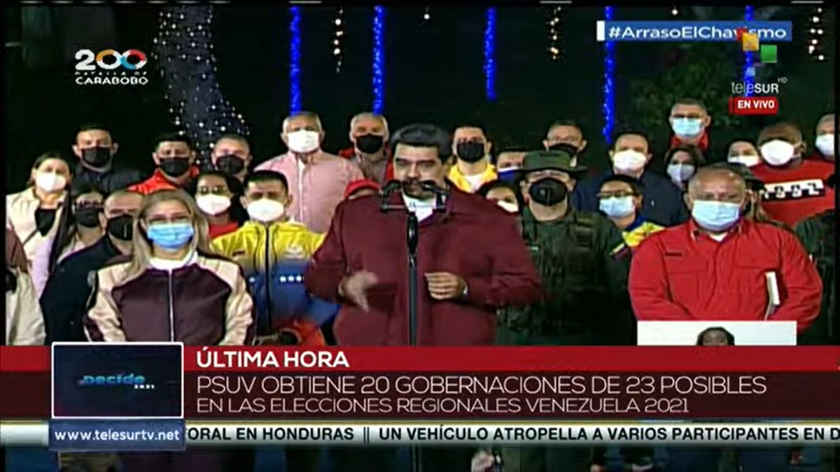 #ENVIVO | El presidente de #Venezuela🇻🇪 <a href="/NicolasMaduro/">Nicolás Maduro</a>: de las 24 entidades federales del país hemos ganado 21, incluyendo la Capital, producto del trabajo perseverante

Síguelo aquí➡️bit.ly/3nCqkSU