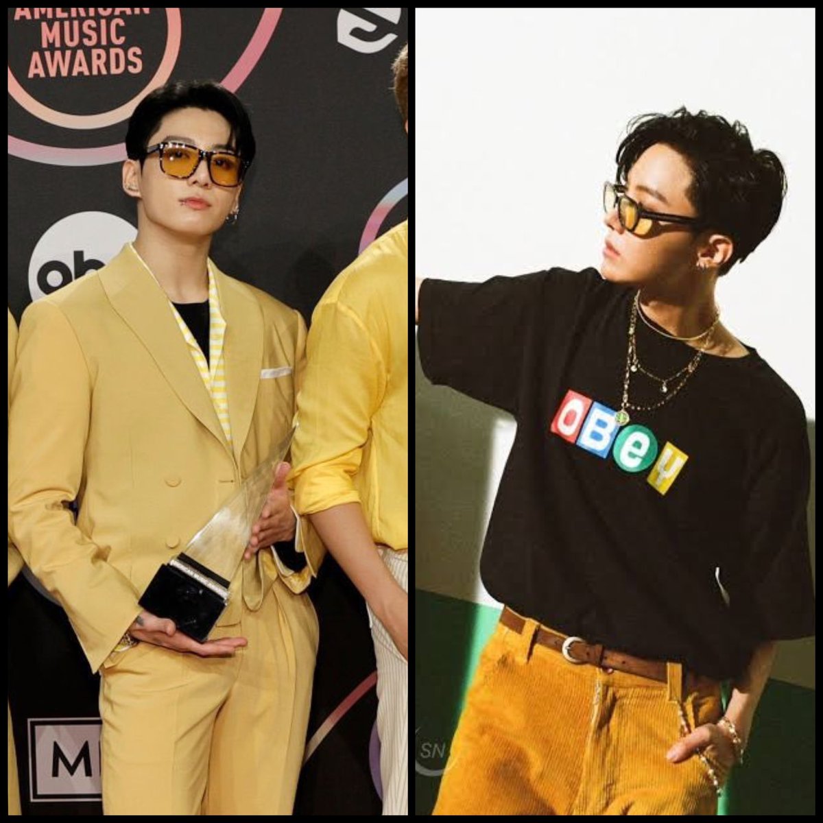Carleigh619's tweet photo. HOBI be like “dude stole my look”
@BTS_twt 👀👀👀
#JHOPE #JUNGKOOK #AMAs #BTSDynamiteERA #BUTTERERA #BTSxAMAs https://t.co/KIbaFpvCl4