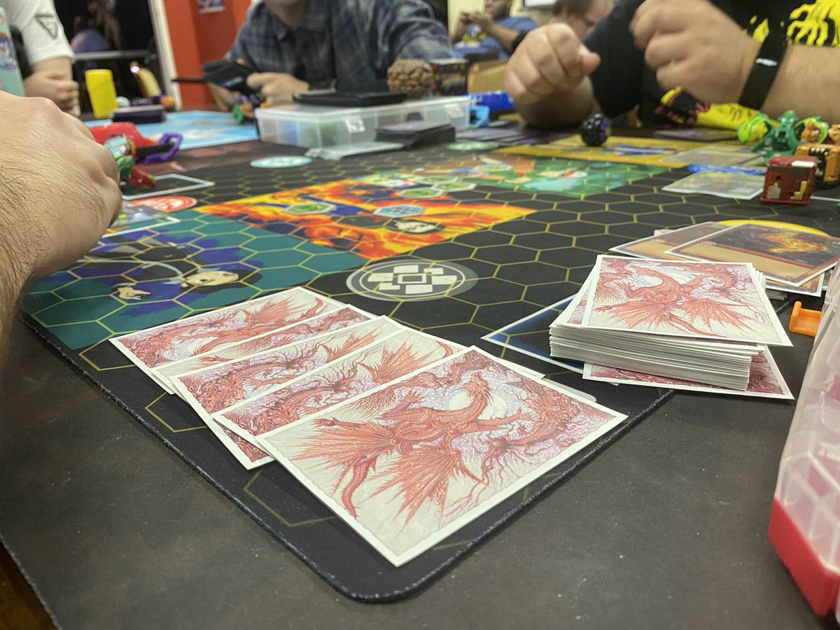 VivaLaHunt's tweet photo. Had a wonderful Tourney @multiverse_satx 
Congrats to our top 3 decks;
1.Darkus Gear cheese (Hunt)
2.Serp vestroyer (Greg)
3. Geogan Spam (Valoo) https://t.co/B0PuiZ7Bt3