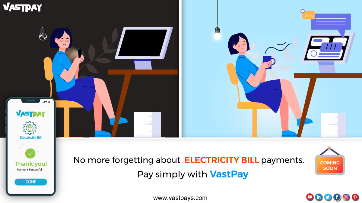 pay_vast's tweet photo. Simple #electricity bill #payments with VastPay. Set a reminder and #pay your electricity #bills on time with no penalty. 

https://t.co/Mn3wrvC1ee

#vastpay #OnePlatformForAllPayments #MobileApp #OnlinePayment #Payment #Paybills #Payonline #Monday #MondayVibes #ElectrictyBills https://t.co/0QZuf4FF93