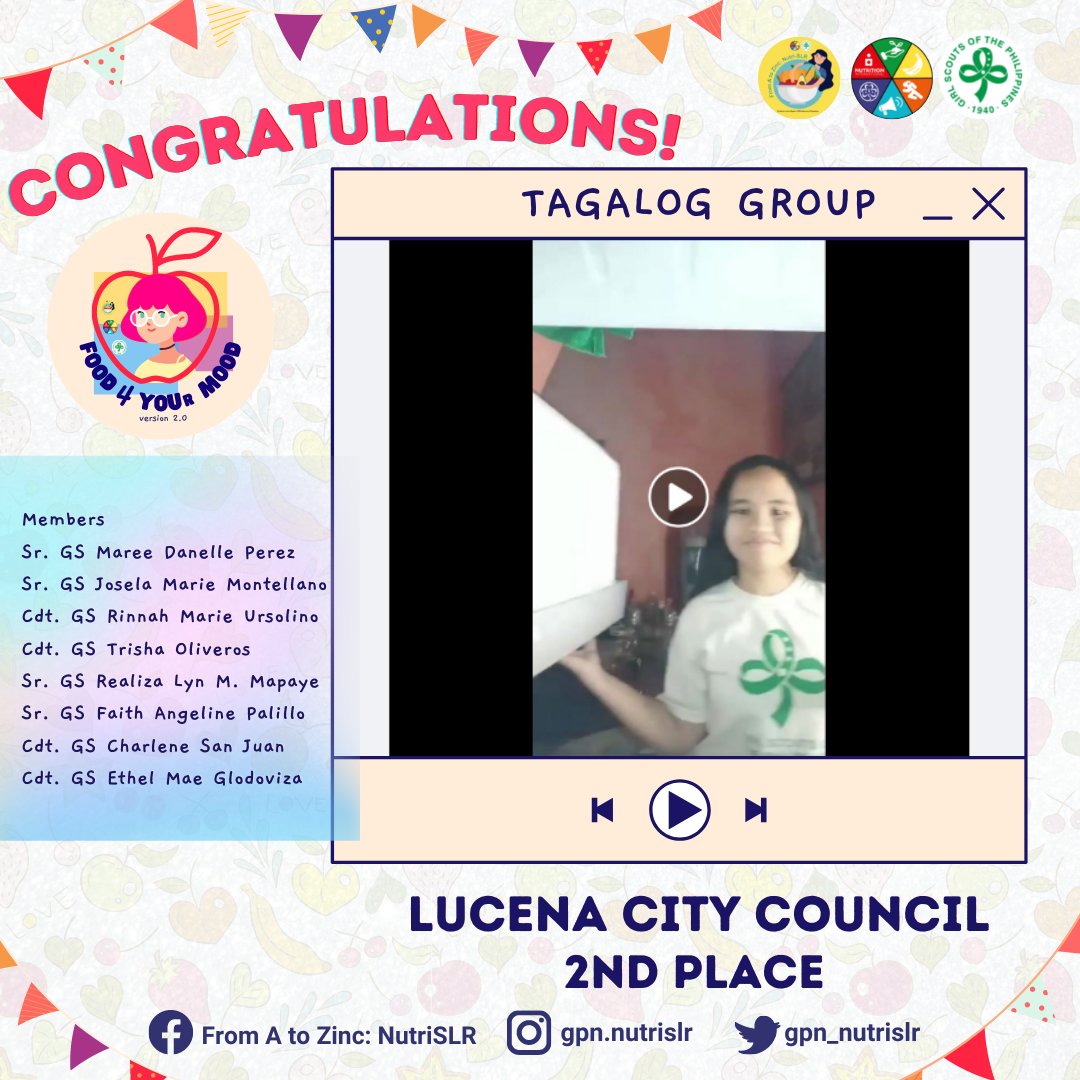 gpn_nutrislr's tweet photo. Each council has provided such helpful information and has motivated a lot of their viewers. 🥰🤗
We present to you the winners of the #BoostNutritionChallenge from the Tagalog speaking and Bicol speaking group. Job well done, Girls! 🥳 https://t.co/bGhCImcs5n