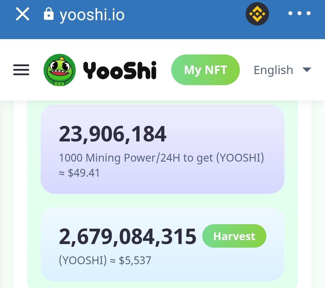 Michael36919's tweet photo. @yooshi_official It fluctuates because of the price of $YOOSHI but despite that it's still huge!
Most people in #Crypto don't know about #YOOSHI's mechanics to generate passive income. Invest ONE time and one can accumulate wealth lifetime long!
My #earnings ($5,537) by #Mining less than 1week!👇 https://t.co/Zk34bo5sQM